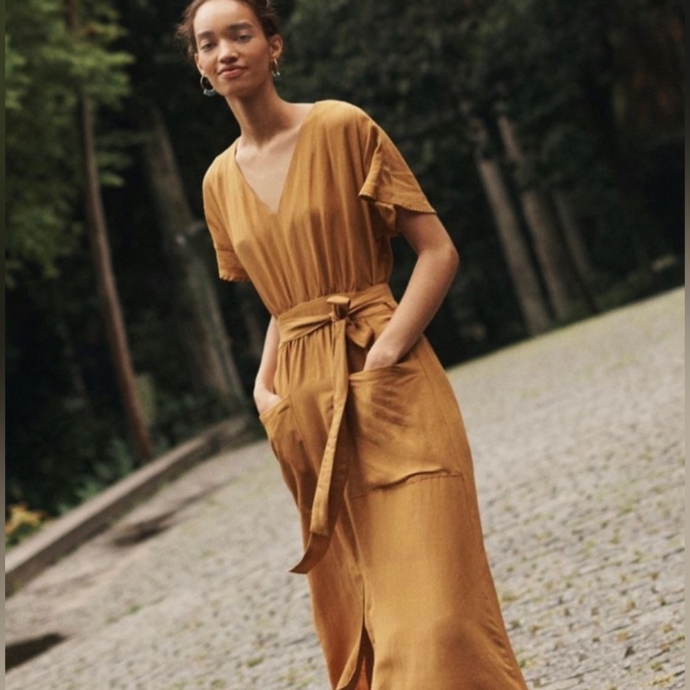 Madewell linen blend dolman dress